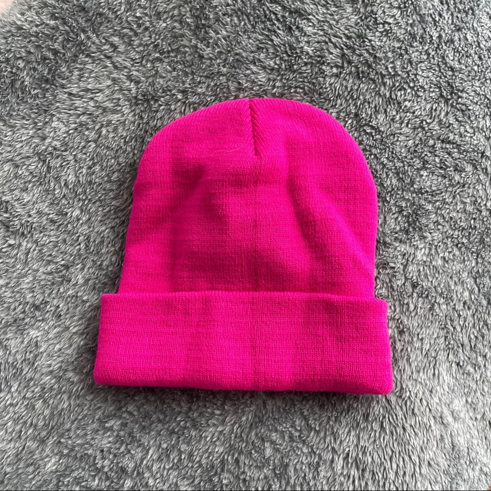 Pink Acrylic Beanie